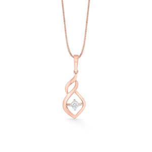 Pendentif moderne en or 14 carats avec breloque Shankha et diamants - Product Image 3