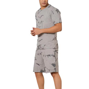 Ensemble de shorts et t-shirt pour homme, nouvelle conception 2025, respirant, couleur unie, 100% coton, ensemble de shorts deux pièces pour homme, vente en gros - Product Image 3