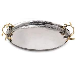 Bandeja DE SERVICIO DE METAL artesanal tradicional con un diseño intrincado adecuado para ceremonias Pooja thali o como un artículo de regalo memorable - Product Image 4