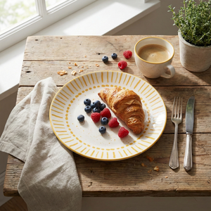 Amoret Minimalist Porcelain Quarter Plates <b>Set</b> of <b>6</b> 7.8 Inches Wedding Tableware <b>Dinnerware</b> <b>for</b> Parties Model New - Product Image 3