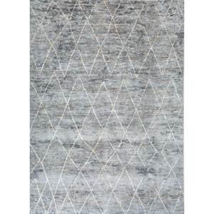 พรมปูพื้นขนาดใหญ่ทำมือจากปอกระเจาและป่าน รุ่น PKJT-55 สีเทาและสีดำ ลายทางเรขาคณิต ทอแบบเรียบ รูปทรงสี่เหลี่ยมผืนผ้า ทำด้วยมือ - Product Image 1