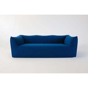 Le Granbambola 3-Seater Square <b>Sofa</b> Bluette Fabric Genuine Leather Tufted Extendable Upholstered <b>Sponge</b>-Filled Home Furniture - Product Image 1