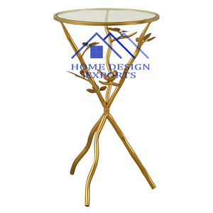 Metal para el hogar hoteles y restaurantes Mesa auxiliar con acabado dorado - Product Image 4