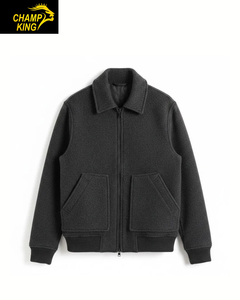 Blouson en laine de charbon de bois fait à la main, veste d'hiver pour homme, veste courte en laine chaude, conçue par la marque Champ King - Product Image 2