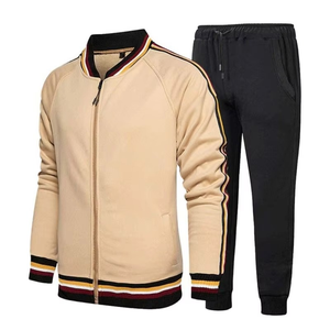 Joggers de hombre a la moda personalizados de buena calidad, conjunto de dos piezas, sudadera de entrenamiento, Sudadera con capucha de color de bloque para hombre, chándal con cremallera completa - Product Image 6