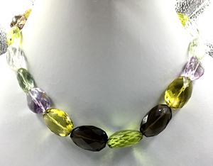 พลอยหลายชนิดทรงเว้าแบบธรรมชาติสำหรับทำเครื่องประดับชั้นดี สร้อยคอพลอย - Product Image 2