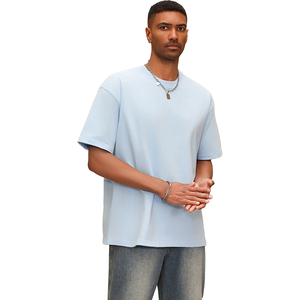 Camiseta de lujo de algodón pesado 100% algodón en blanco con logotipo personalizado para hombre, camiseta blanca de algodón para hombre, camiseta de calle para hombre - Product Image 3