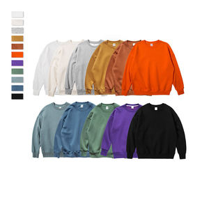 High Quality <b>Men's</b> Solid Colour Acid Washed Vintage Washed Crewneck Sweatshirt Slim Fit <b>Pullover</b> - Product Image 2