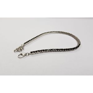 Bracelet tennis Shah Gems pour femme en spinelle noire naturelle, bijoux de mode en argent sterling 925 - Product Image 2