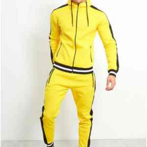 Logo personnalisé de haute qualité 100% polyester multi-poches de couleur jaune pour survêtement d'hiver pour hommes - Product Image 3