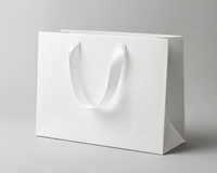 Sac de shopping écologique recyclable avec logo personnalisé, sac à main en papier kraft de luxe, emballage de vente au détail pour boutique avec poignées en ruban
