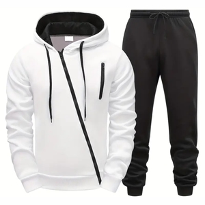 Survêtement de jogging en molleton imprimé pour homme, respirant, décontracté, en élasthanne/coton, ourlet fendu 2 en 1, fermeture à cordon, poches latérales - Product Image 2