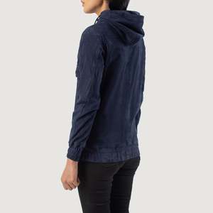 เสื้อแจ็คเก็ตมีฮู้ดผ้าหนังกลับระบายอากาศสำหรับฤดูใบไม้ร่วง - Product Image 5