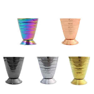 Jigger personnalisé couleur Logo métal Direct usine Premium en acier inoxydable Double vin Jigger fait à la main fabricant en gros inde - Product Image 6