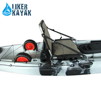 Kayak avec chariot, différentes couleurs, OEM/ODM, 4,3 m, système de propulsion à pédales stable, kayak de pêche, bateau pour 1 personne, écologique, léger