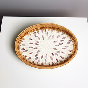 Plateau décoratif en nacre vietnamienne, prix d'usine, fait main, écologique, plateau de service de luxe pour café, restaurant - Product Image 2