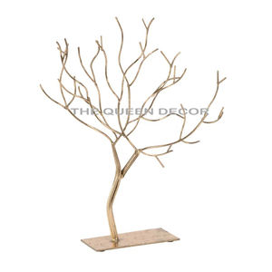 Soporte de joyería de alambre de Metal chapado en oro nórdico calidad asegurada estilo clásico Base de mármol Natural soporte de joyería decorativa para el hogar - Product Image 4