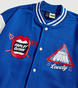 Veste de baseball ample à imprimé Harley Quinn personnalisé pour hommes à la mode, blouson bombardier en tricot décontracté à épaules tombantes - Product Image 4