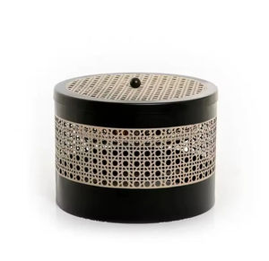 1 pièce Chauffe-plat rond noir avec couvercle argenté et poignée verte pour service de buffet et utilisation sur table - Product Image 2