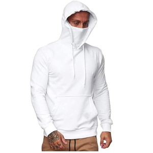 Sweat à capuche en coton épais délavé à l'acide 100% coton masque facial lourd surdimensionné 180ct Zip solide hommes sweats à capuche et sweat-shirts personnalisés - Product Image 1
