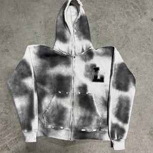 ชุดวอร์มสตรีทแวร์ฤดูหนาว ปักลายแบบกำหนดเอง เสื้อพูลโอเวอร์ทรงครอป ซักแล้ว ทรงหลวม มีฮู้ด ทรงบาน ซ้อนชั้น ผ้าฝ้าย 100% - Product Image 5