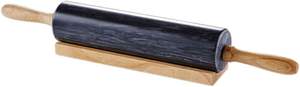 Rodillo para hornear fácil de usar de calidad superior, mangos de madera negros, tablas de pastelería de superficie pulida antiadherente de piedra de mármol genuino - Product Image 3
