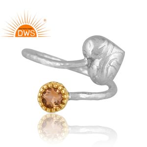 Nouveautés Bague en argent 925 avec pierre précieuse citrine naturelle Bijoux personnalisés pour femmes Cadeau pour elle Fabricant de bijoux indien - Product Image 3