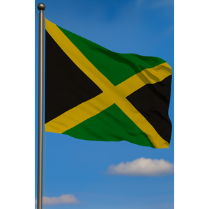Drapeau de la Jamaïque pour l'extérieur sur mât en aluminium, imprimé numériquement sur soie, pour l'assurance automobile, l'éducation, les agences de voyage - Product Image 3