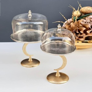 ถาดเสิร์ฟอาหารอลูมิเนียมทรงกลมพร้อมที่จับรูปดวงจันทร์ถาดเสิร์ฟกาแฟและเค้กทำจากเงินถาดอาหารเย็นสำหรับงานแต่งงาน - Product Image 5