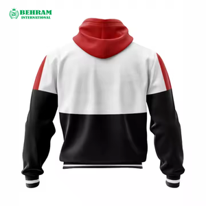 Sweat-shirt à capuche zippé pour homme, couleur unie, coton French Terry, décontracté, avec poche avant et logo imprimé - Product Image 5