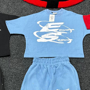 Conjunto de 2 Piezas Unisex de Chándal sin Mangas con Corte Acampanado, Cintura Elástica, 380g, 100% Algodón, Moda 2025 - Product Image 2