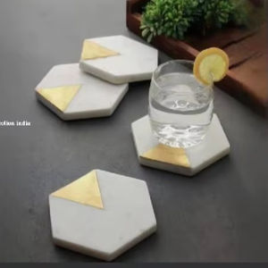 Sous-verres à thé durables en céramique dorée résistants à la chaleur et aux rayures avec fonction antidérapante Sous-verres à thé assortis de couleur or - Product Image 2