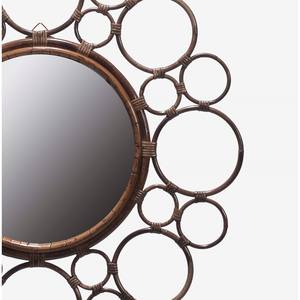 Espejo de pared de ratán redondo decorativo Espejo de acento bohemio hecho a mano para interiores modernos y clásicos - Product Image 2