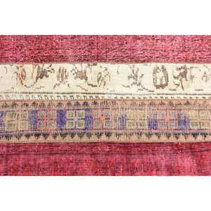 Alfombra de lana Vintage rojo y Beige, 2,5x7,1 pies, Kilim turco, área grande, patrón abstracto, pasillo, rectángulo, respaldo de látex, 10mm para habitaciones - Product Image 5