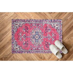 Tapis imprimé d'inspiration vintage : motif médaillon pour un intérieur moderne, tapis fin non tissé - Product Image 5