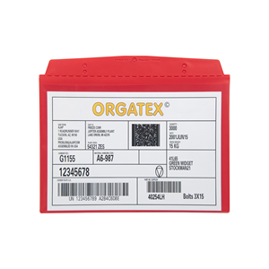 Portadocumenti con tasca trasparente, autoadesivo, DIN A6 orizzontale, Rosso, 10 pz. / Confezione.- SDSK/6110-01 - Product Image 2