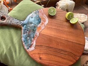 Usine prix de gros en bois massif océan eau résine Art en bois planche à découper personnalisée planche à découper pour cuisine restaurant - Product Image 2