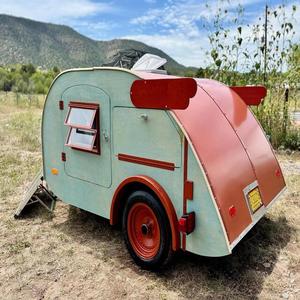 Remolque de caravana plegable de aluminio ligero de alta calidad, Mini autocaravana personalizable en forma de lágrima para viajes y camping en carretera - Product Image 6