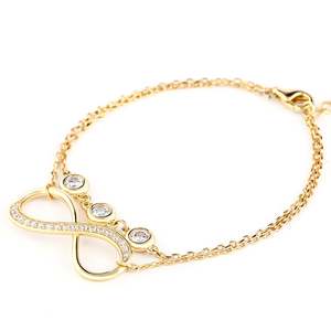 Jeulia Double Layer <b>Infinity</b> Sterling Silver <b>Bracelet</b> with Birthstone - Product Image 2