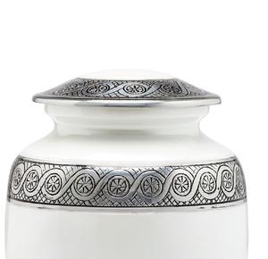 Urne funéraire moderne en aluminium Franklin, blanche, décorative, pour cendres d'adultes, homme femme, décoration de la maison, souvenir commémoratif - Product Image 5
