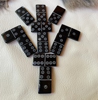 Ensemble de domino en corne de buffle de haute qualité ensemble de 28 pièces jeux de société d'intérieur pour enfants et adultes de tous les âges avec taille personnalisée à bas prix