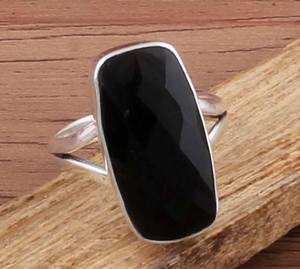 Bague en argent sterling 925 avec bague en pierres précieuses en onyx noir naturel faite à la main Vintage Boho bijoux pour femmes idée cadeau - Product Image 4