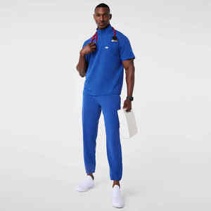 Conjuntos de uniformes Bestex Custom Mock Mens Neck Scrub Top Enfermera Medical Quarter Zip Tailored Fit Scrubs Conjuntos de uniformes Proveedor Uniforme con logotipo personalizado - Product Image 2