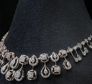 Collier élégant de luxe en or 14K serti de diamants naturels véritables Collection de bijoux - Product Image 2