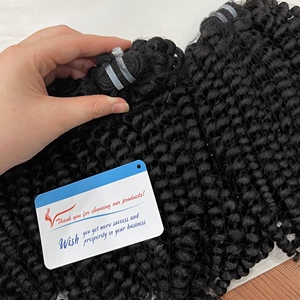 Lot de mèches bouclées 100% naturelles, extensions de cheveux humains vierges Remy de haute qualité, cuticules alignées, ondulation naturelle afro, emballées en PVC - Product Image 5