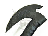 Hache Tomahawk professionnelle de qualité industrielle en acier inoxydable à double lame, manche en bois de frêne, motif personnalisé, pour le camping en plein air, fabriquée à la main
