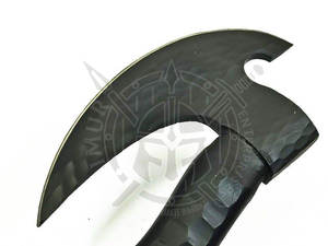 ขวานโทมาฮอว์กสีดำทำด้วยมือมีหูจับทำจากไม้เถ้า - Product Image 5