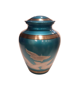 โกศโลหะเคลือบทองเหลืองสีดำสำหรับผู้ใหญ่โกศ - Product Image 4