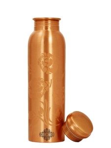 IndianArtVilla Pure Copper Matt Finish Lacquer Coated Water Bottle & 2 Glasses With <b>Blue</b> <b>Gift</b> <b>Box</b> - Product Image 4