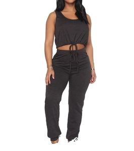 ชุดเล่นโยคะสำหรับผู้หญิง2ชิ้นผ้าสแปนเด็กซ์/ ผ้าฝ้ายเนื้อผ้าระบายอากาศได้ดีสวมใส่สบาย - Product Image 2